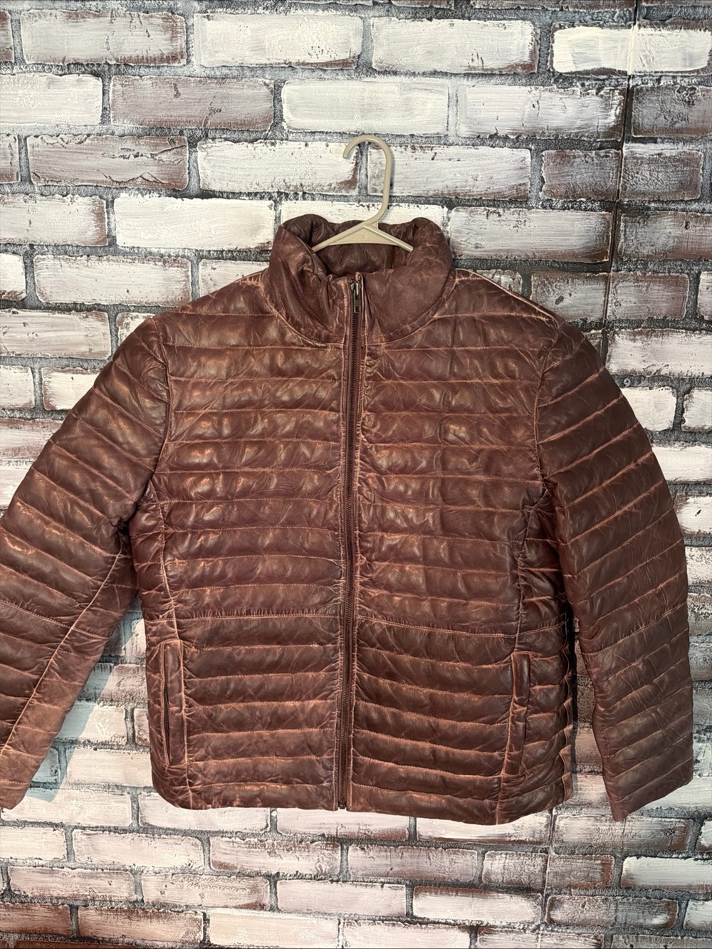Buffalo Jackson Trading Co Bridger Leather Down Brown Jacket Men Size XL